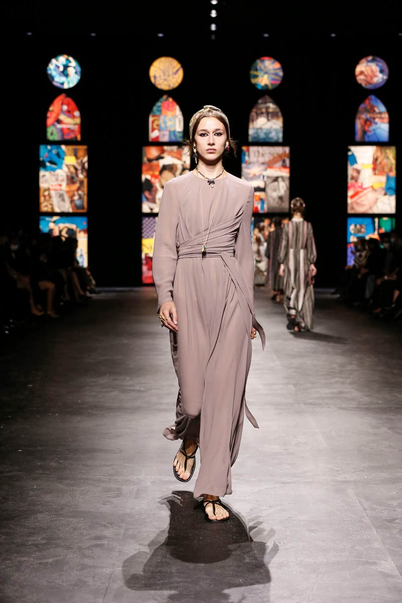 dior spring summer 2021 womenswear collection protester extinction rebellion dresses jackets maria grazia chiuri paris fashion week 