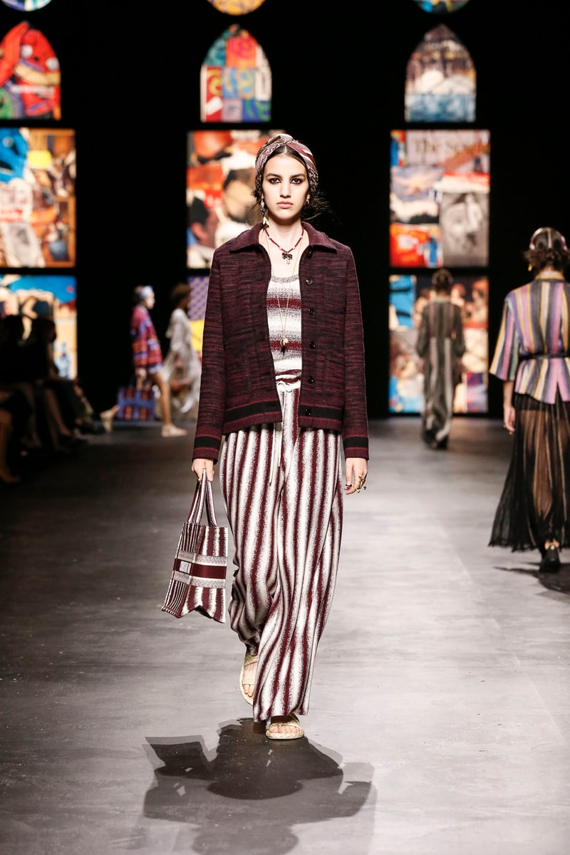 dior spring summer 2021 womenswear collection protester extinction rebellion dresses jackets maria grazia chiuri paris fashion week 
