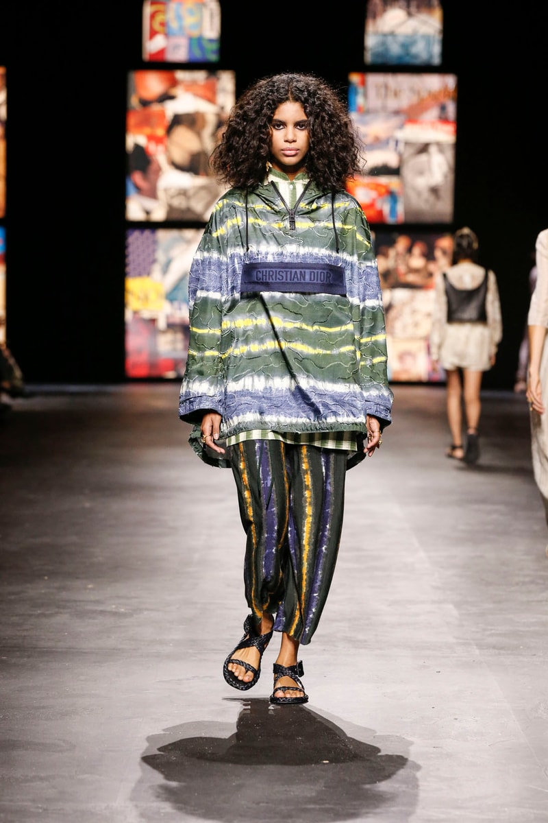 dior spring summer 2021 womenswear collection protester extinction rebellion dresses jackets maria grazia chiuri paris fashion week 