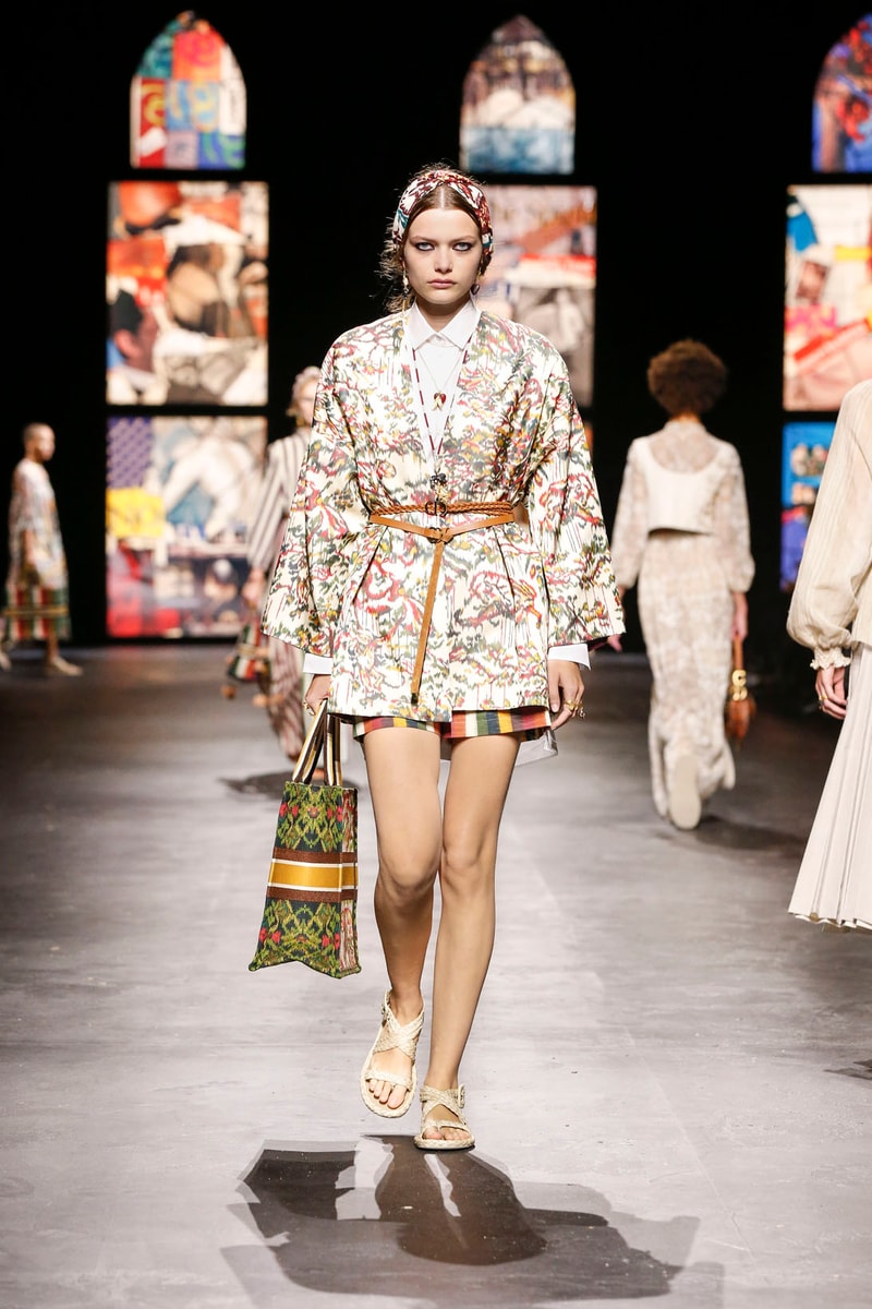 dior spring summer 2021 womenswear collection protester extinction rebellion dresses jackets maria grazia chiuri paris fashion week 