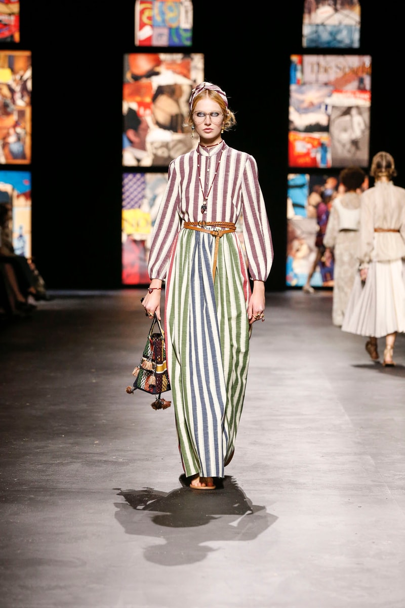 dior spring summer 2021 womenswear collection protester extinction rebellion dresses jackets maria grazia chiuri paris fashion week 