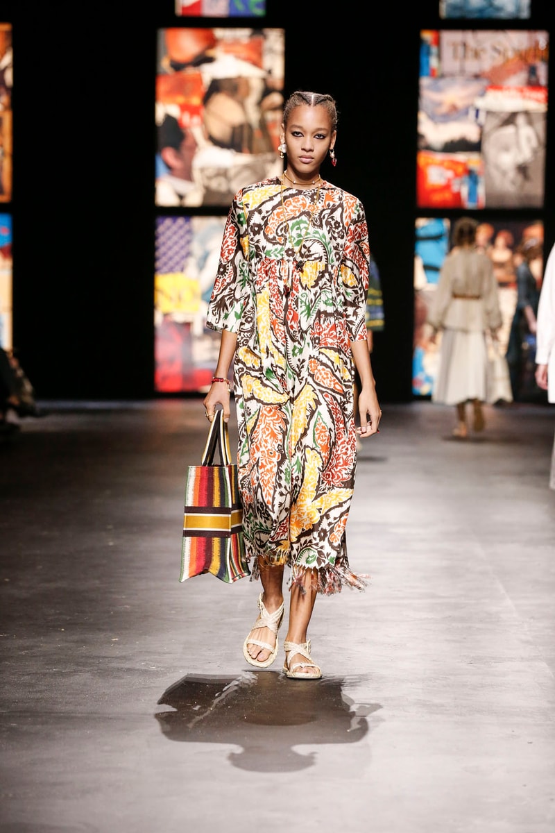 dior spring summer 2021 womenswear collection protester extinction rebellion dresses jackets maria grazia chiuri paris fashion week 