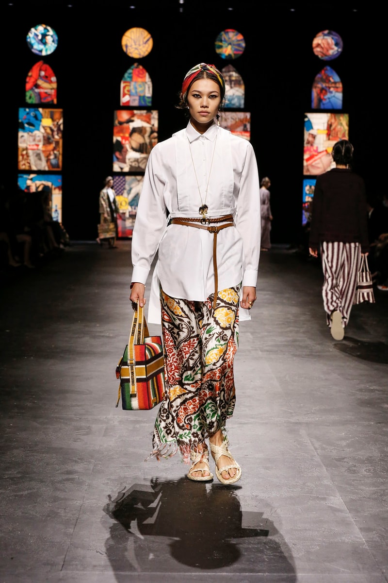 dior spring summer 2021 womenswear collection protester extinction rebellion dresses jackets maria grazia chiuri paris fashion week 