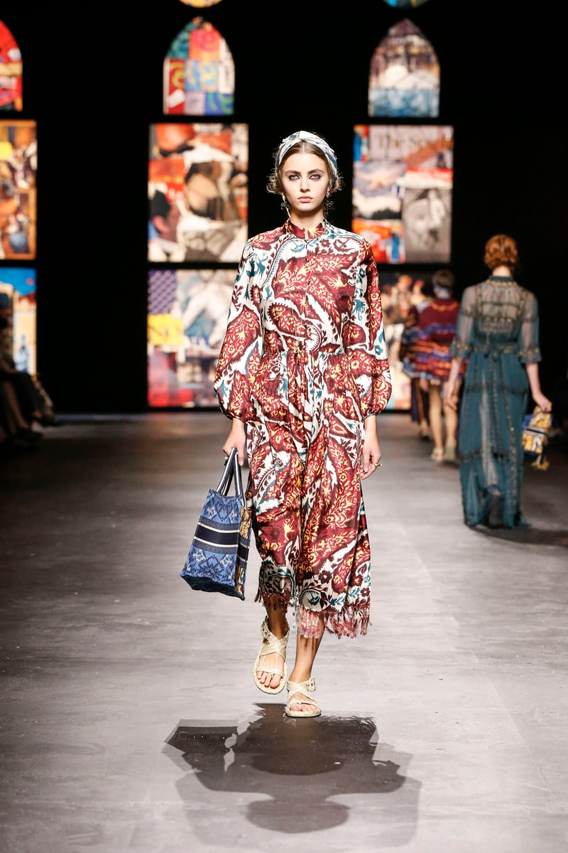 dior spring summer 2021 womenswear collection protester extinction rebellion dresses jackets maria grazia chiuri paris fashion week 