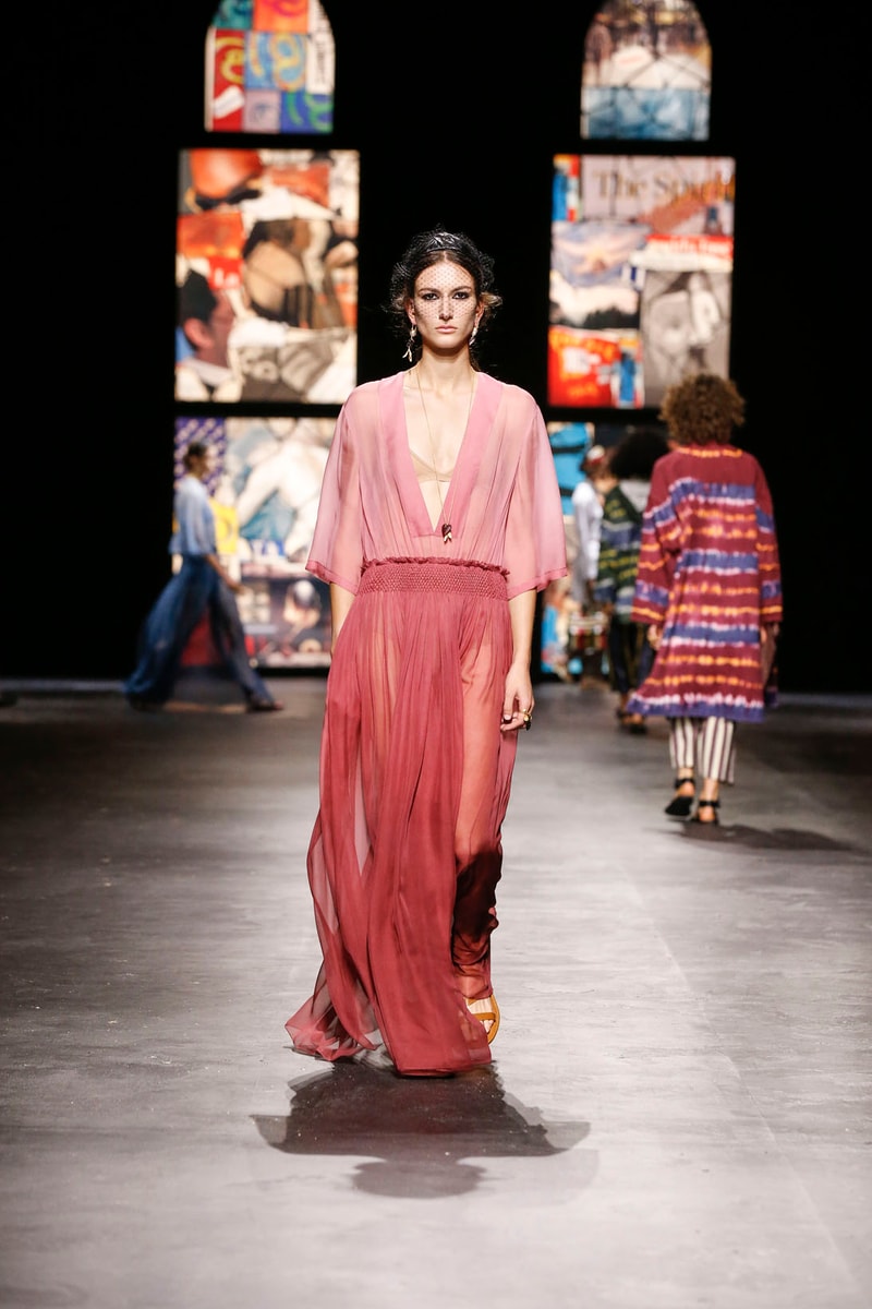 dior spring summer 2021 womenswear collection protester extinction rebellion dresses jackets maria grazia chiuri paris fashion week 