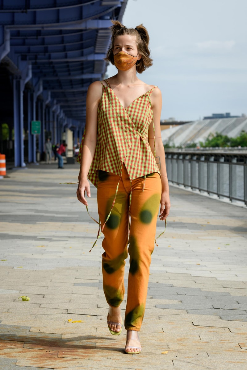 eckhaus latta spring summer 2021 runway dresses knitwear face masks new york fashion week nyfw