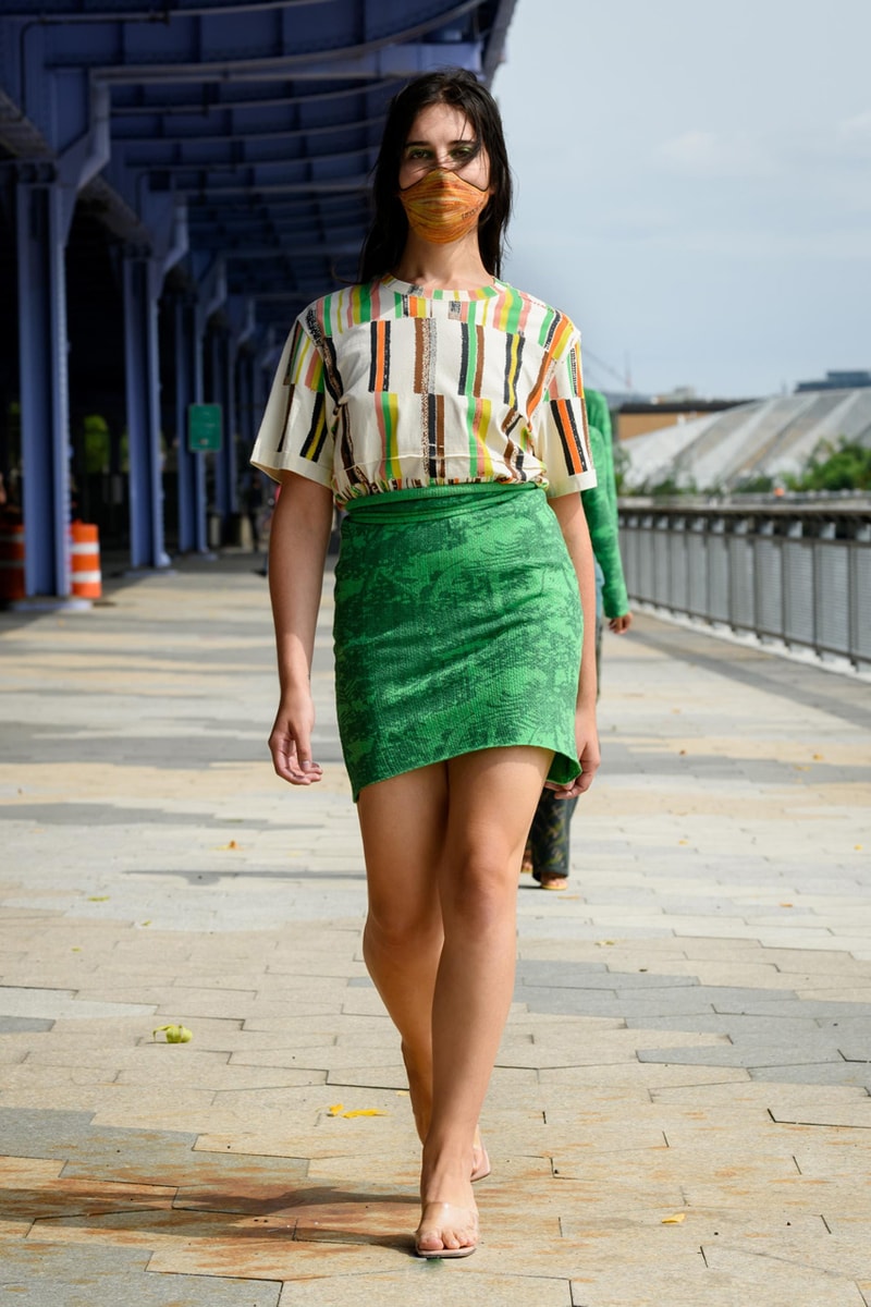 eckhaus latta spring summer 2021 runway dresses knitwear face masks new york fashion week nyfw