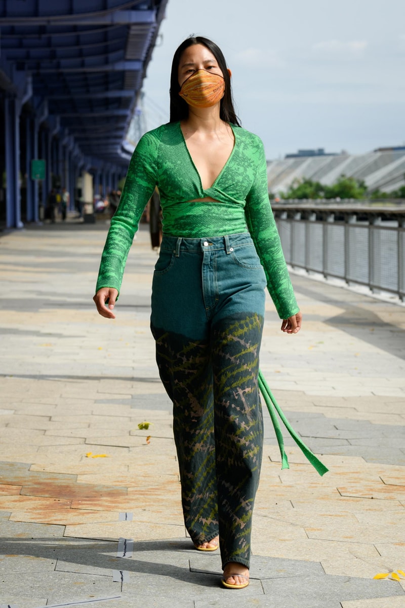 eckhaus latta spring summer 2021 runway dresses knitwear face masks new york fashion week nyfw