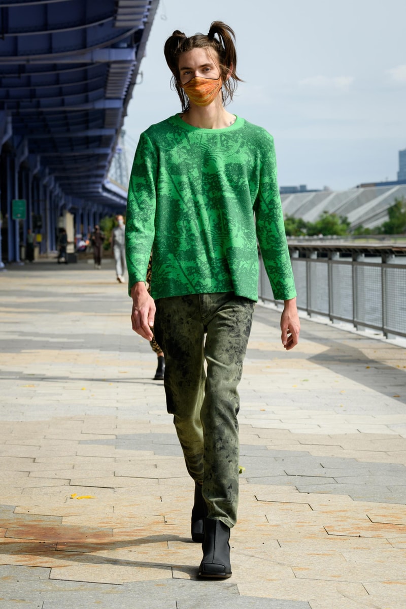 eckhaus latta spring summer 2021 runway dresses knitwear face masks new york fashion week nyfw