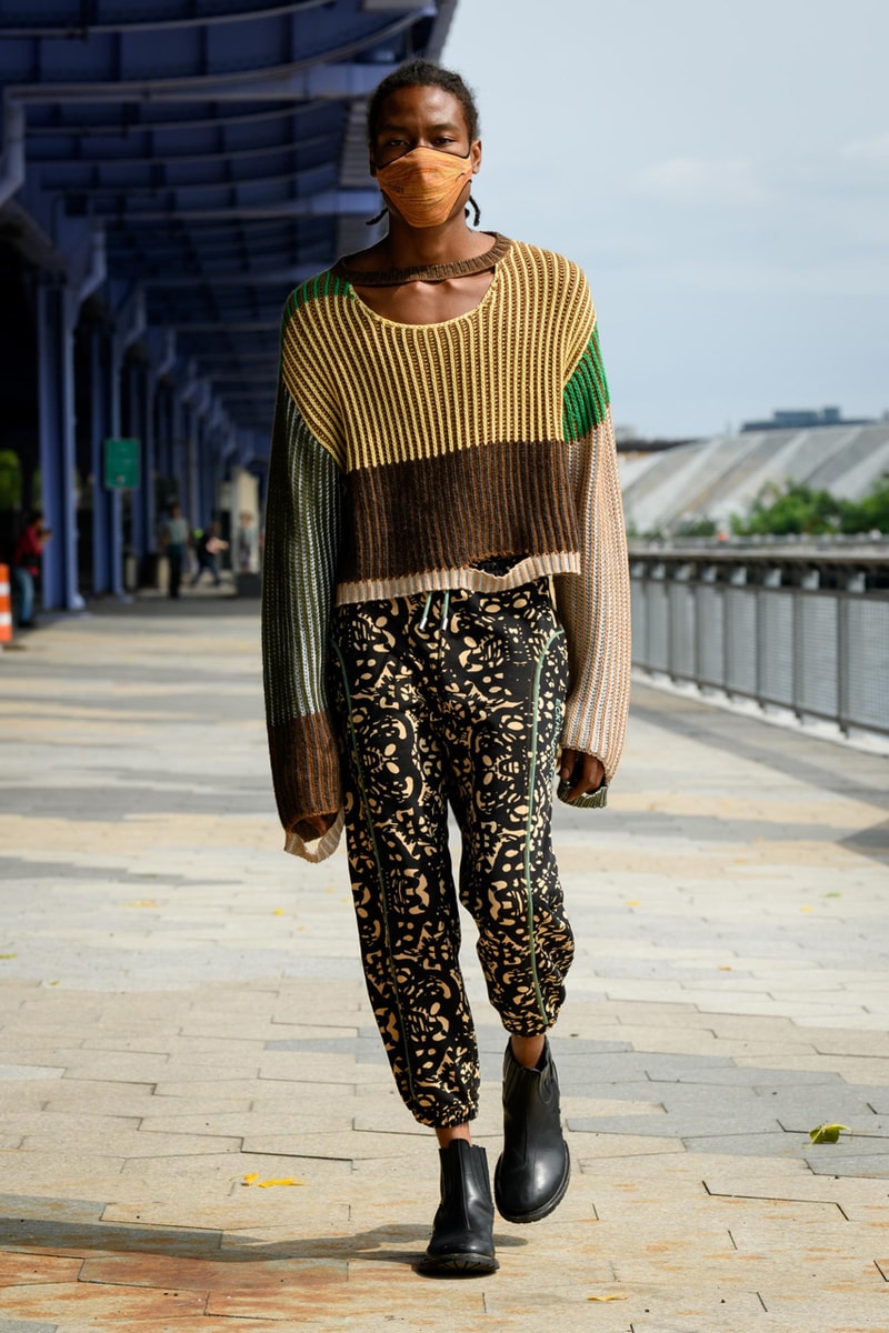 eckhaus latta spring summer 2021 runway dresses knitwear face masks new york fashion week nyfw