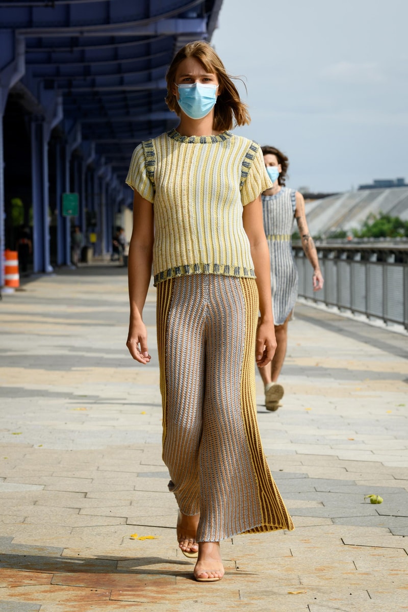 eckhaus latta spring summer 2021 runway dresses knitwear face masks new york fashion week nyfw