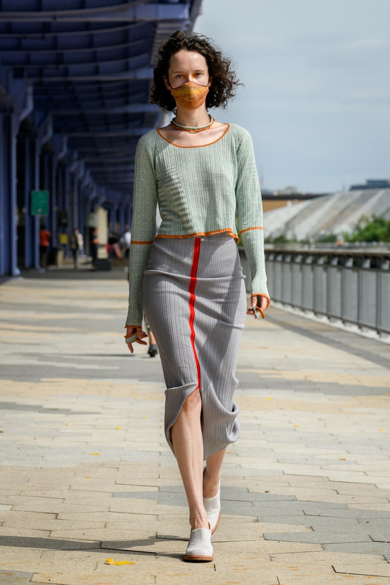 eckhaus latta spring summer 2021 runway dresses knitwear face masks new york fashion week nyfw