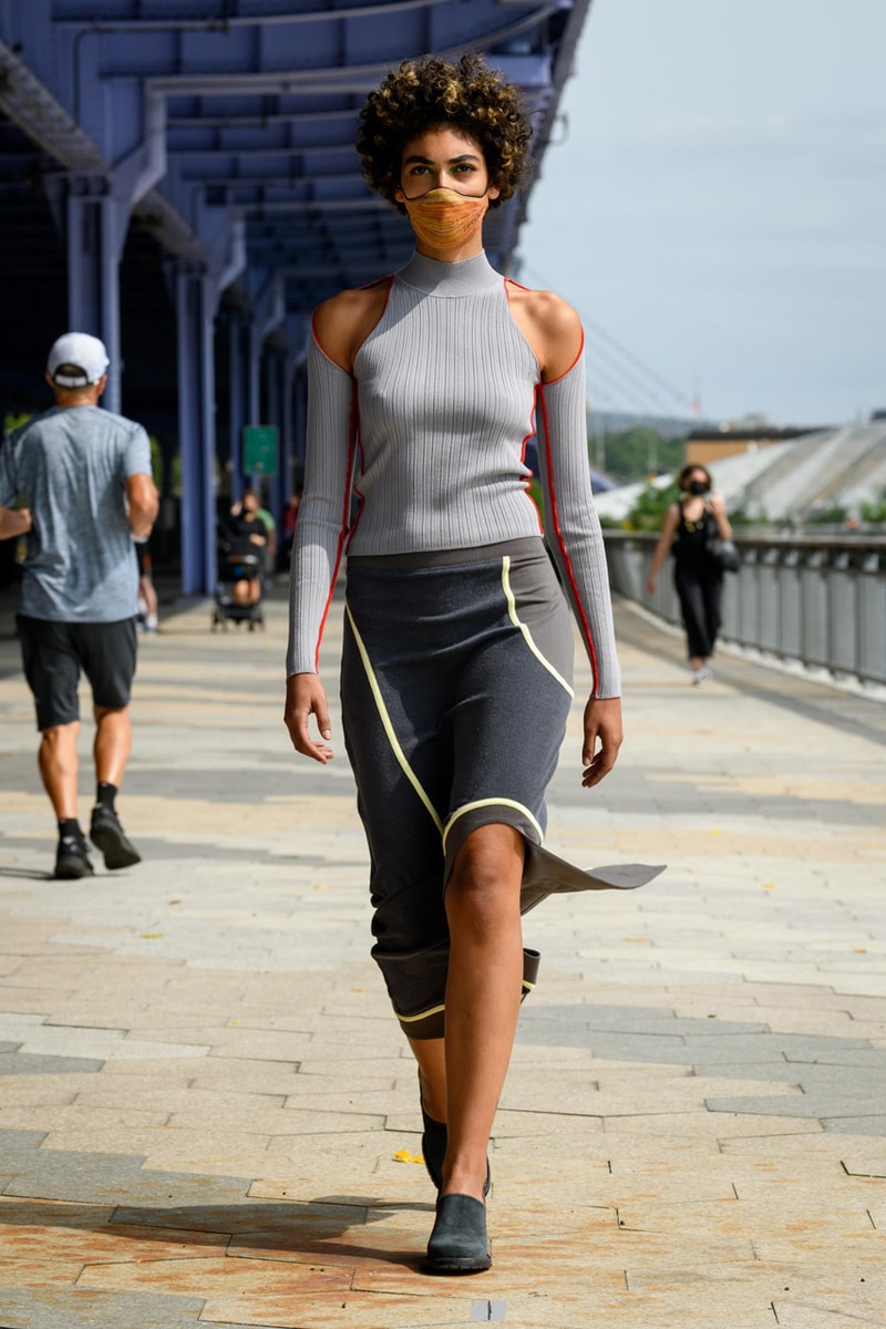 eckhaus latta spring summer 2021 runway dresses knitwear face masks new york fashion week nyfw