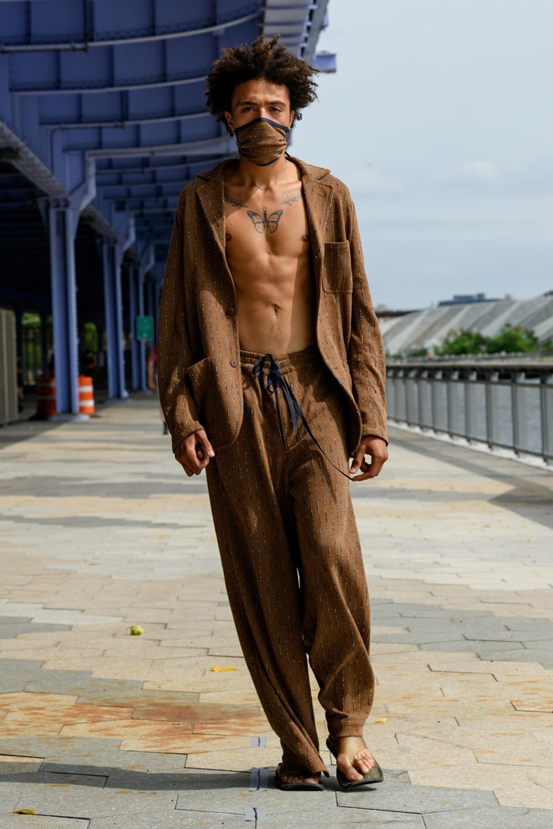 eckhaus latta spring summer 2021 runway dresses knitwear face masks new york fashion week nyfw