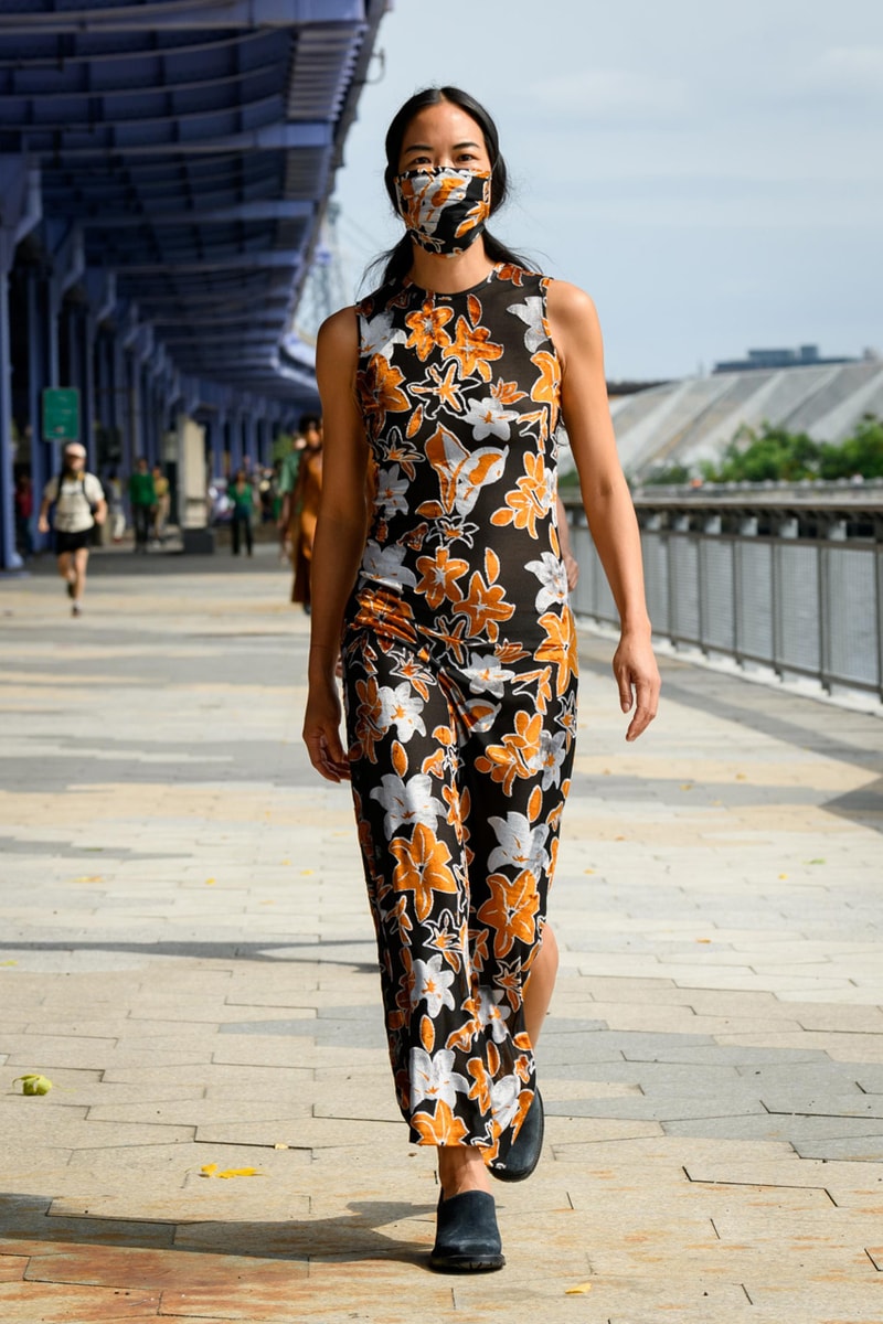 eckhaus latta spring summer 2021 runway dresses knitwear face masks new york fashion week nyfw