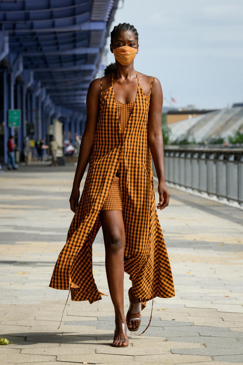 eckhaus latta spring summer 2021 runway dresses knitwear face masks new york fashion week nyfw