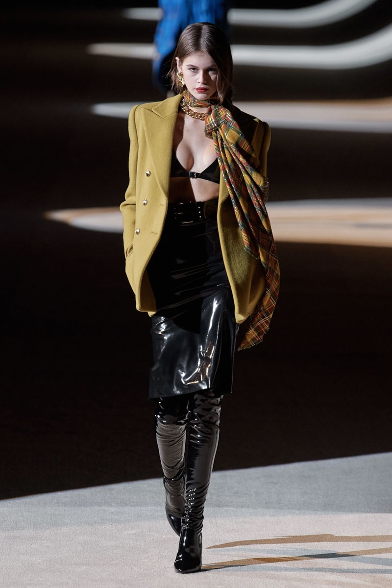 thigh high boots over the knee fashion trend saint laurent kaia gerber