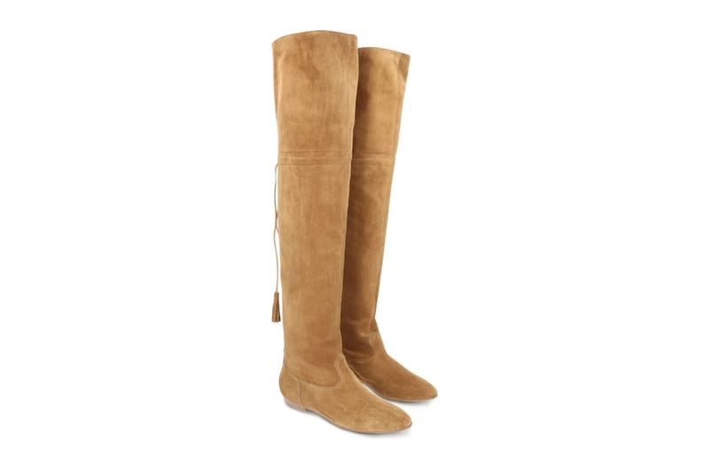 tan over knee high boots