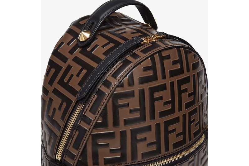 fendi mini logo backpack Tobacco Shearling Macro FF 1974 | myGemma as it presents a front zip pocket and an all Treasures of NYC - Fendi