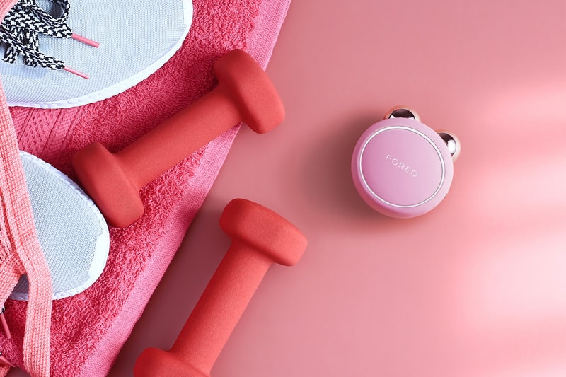foreo bear mini facial toning microcurrent massager pearl pink lavender skincare devices release price