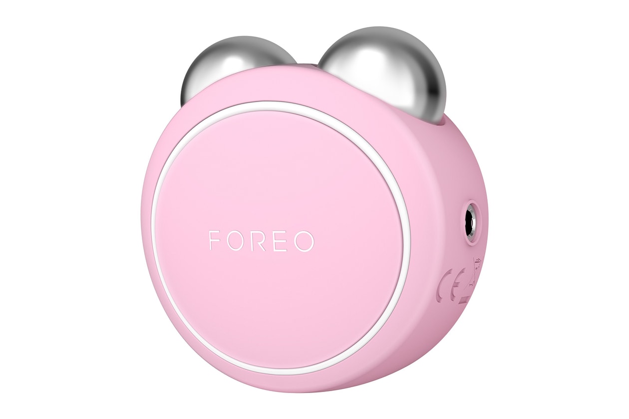 foreo bear mini facial toning microcurrent massager pearl pink lavender skincare devices release price