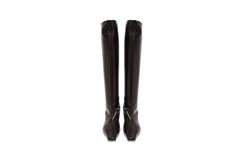 Khaite Davis Square-Toe Knee-High Boots Leather Black
