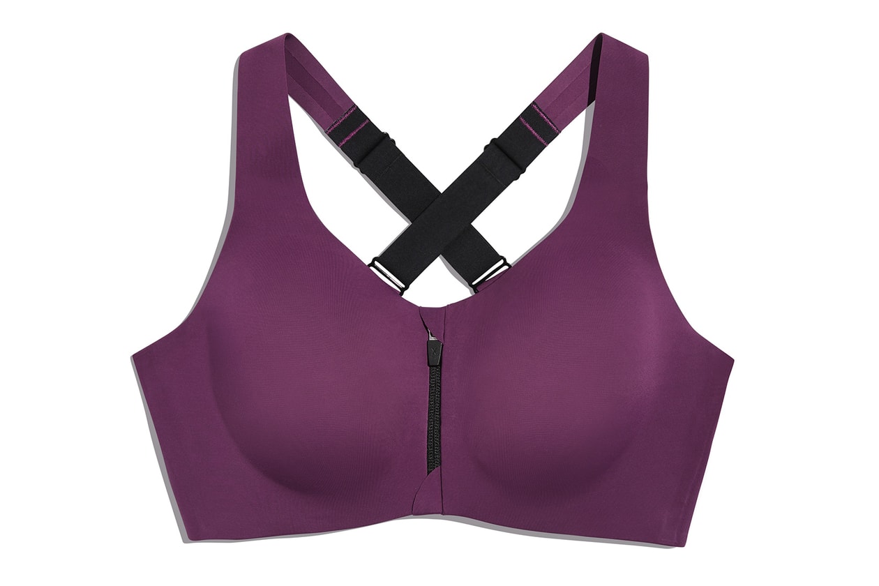 knix catalyst front zip sports bra electric blue berry black supportive inclusive quick dry sustainable gym workout