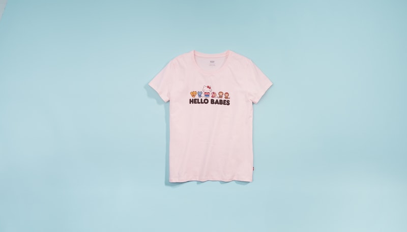 Hello Kitty x Levi's Sanrio Anniversary Capsule Denim Laser Etched Jeans Printed Tshirts 