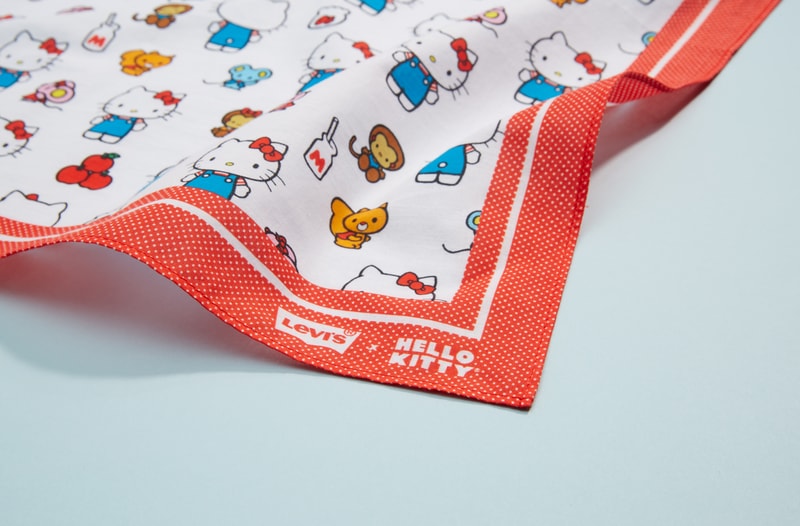Hello Kitty x Levi's Sanrio Anniversary Capsule Denim Laser Etched Jeans Printed Tshirts 