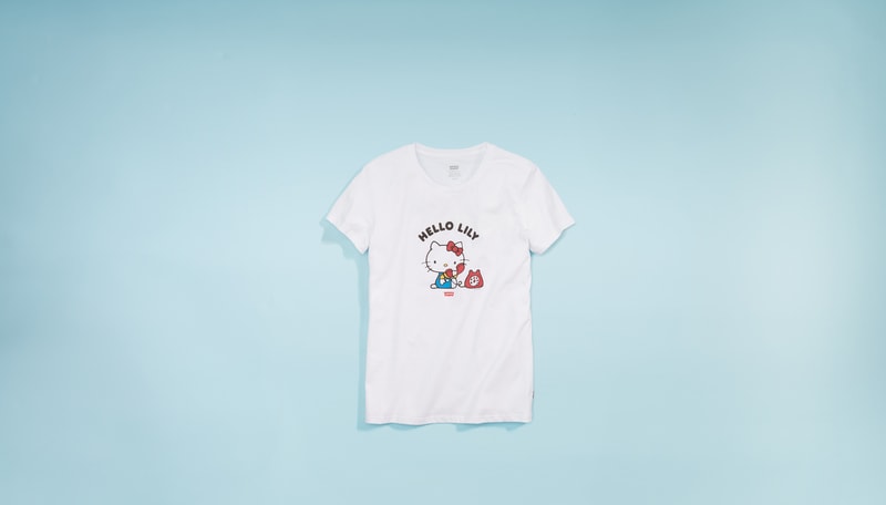 Hello Kitty x Levi's Sanrio Anniversary Capsule Denim Laser Etched Jeans Printed Tshirts 