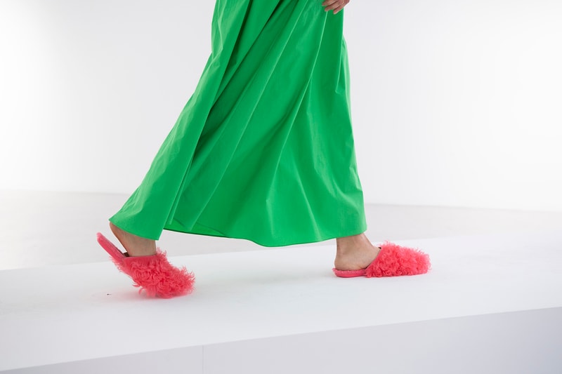 Molly Goddard UGG Collaboration Spring/Summer 2021 Show London Fashion Week Collection Platform Mule Green Red