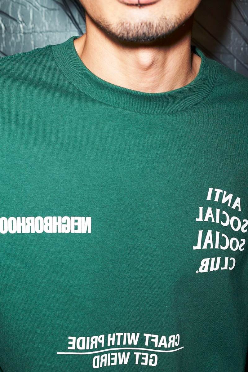 assc anti social social club neighbordhood collaboration graphic hoodies t-shirts release info