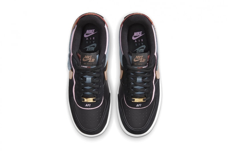 Nike Air Force 1 Shadow Sneaker Bronze Red Pink Blue Fall Sneaker Shoe