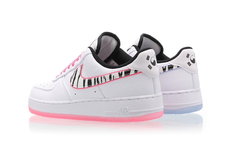 nike air force 1 south korea football team sneakers neon pink pastel blue white black tiger stripes shoes footwear sneakerhead