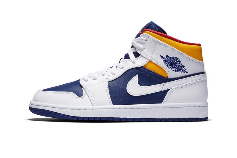 nike air jordan 1 mid low deep royal blue track red laser orange yellow sneakers release info