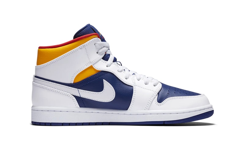 nike air jordan 1 mid low deep royal blue track red laser orange yellow sneakers release info