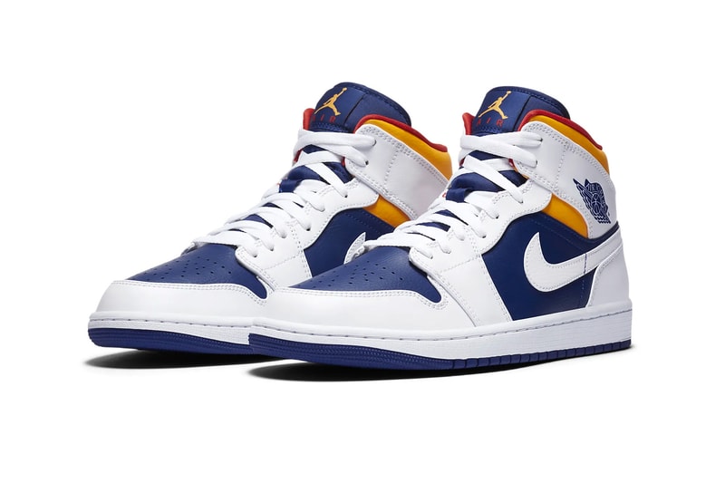 nike air jordan 1 mid low deep royal blue track red laser orange yellow sneakers release info