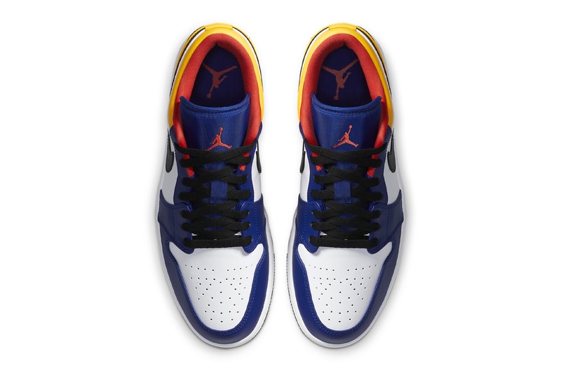 nike air jordan 1 mid low deep royal blue track red laser orange yellow sneakers release info
