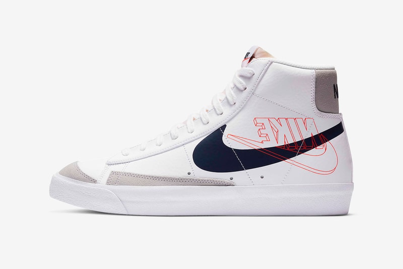 nike blazer mid 77 sneakers white brown orange navy blue colorway sneakerhead footwear shoes