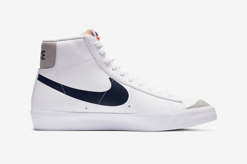 nike blazer mid 77 sneakers white brown orange navy blue colorway sneakerhead footwear shoes