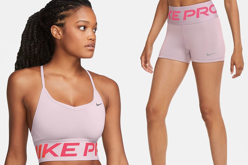Work Out in Style With Nike's Pink Pro Indy Sports Bra and Shorts