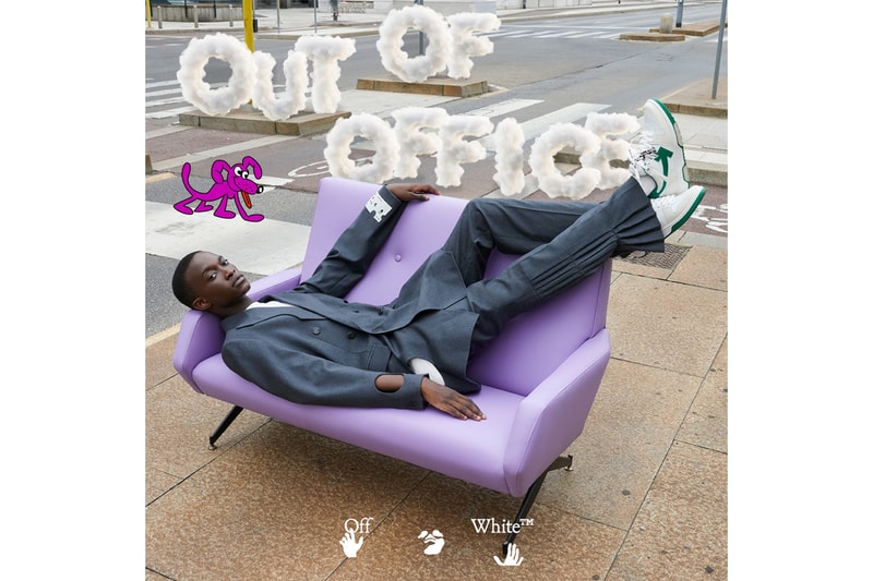 off-white out of office ooo new sneakers collegiate pale blue tan green red release virgil abloh juergen teller campaign