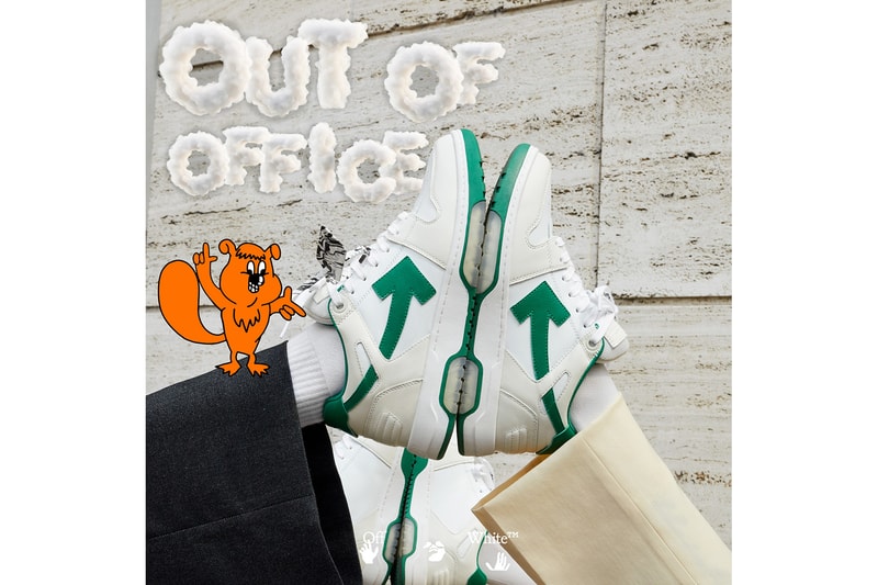 off-white out of office ooo new sneakers collegiate pale blue tan green red release virgil abloh juergen teller campaign