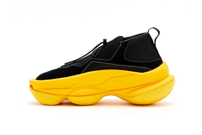 pyer moss kerby jean raymond the sculpt chunky sneaker unisex black yellow colorway shoes footwear sneakerhead