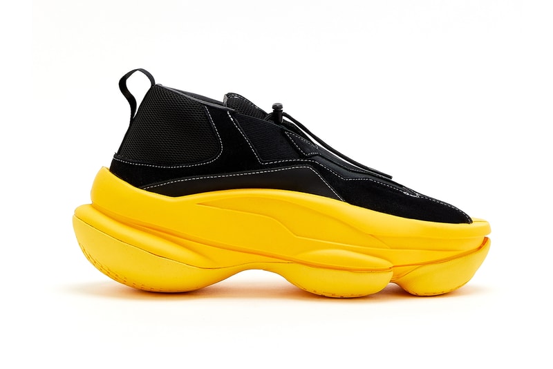 pyer moss kerby jean raymond the sculpt chunky sneaker unisex black yellow colorway shoes footwear sneakerhead