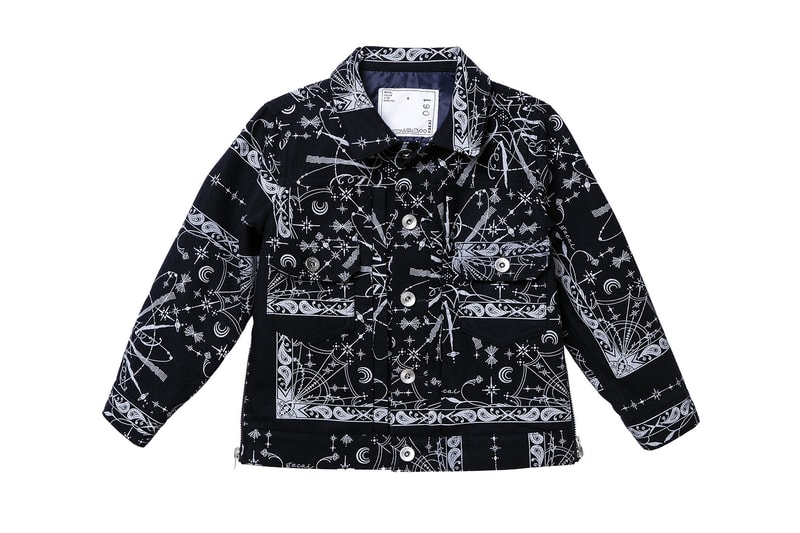 sacai dr woo kids fall winter capsule collaboration bandana print jackets skirts shirts chitose abe release