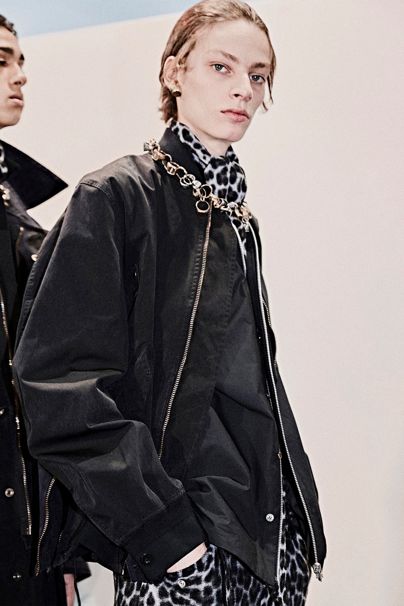 sacai ten c fall winter collaboration menswear outerwear jackets coats backstage