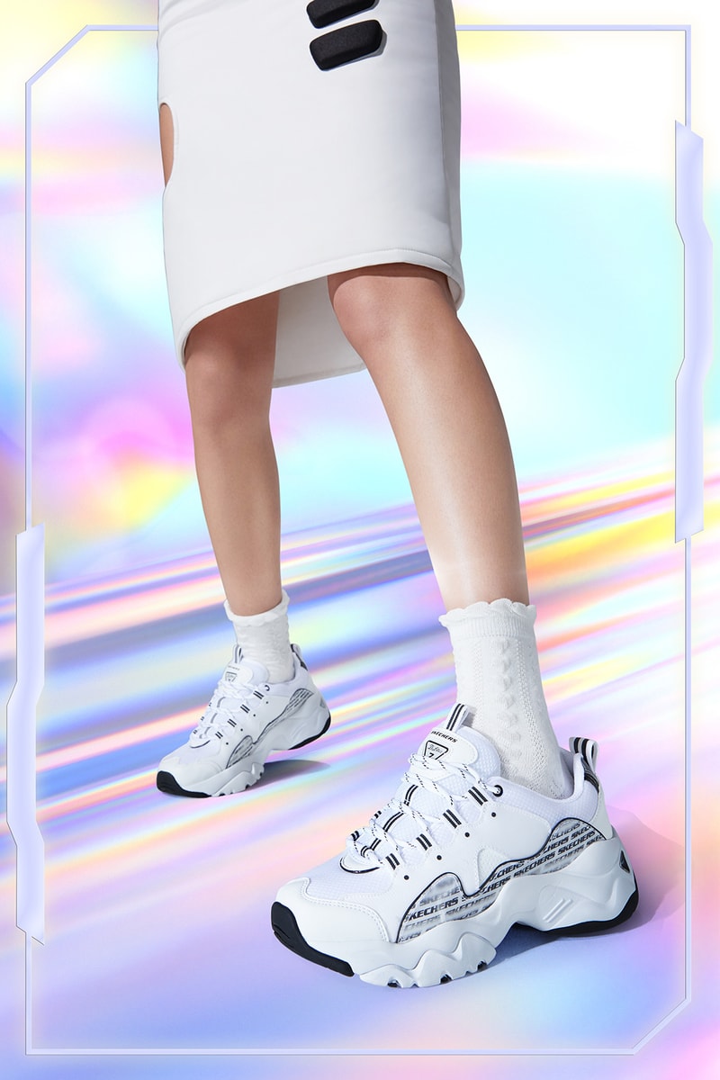 skechers holographic collection dlites 3.0 energy sneakers 2000s retro nostalgic release