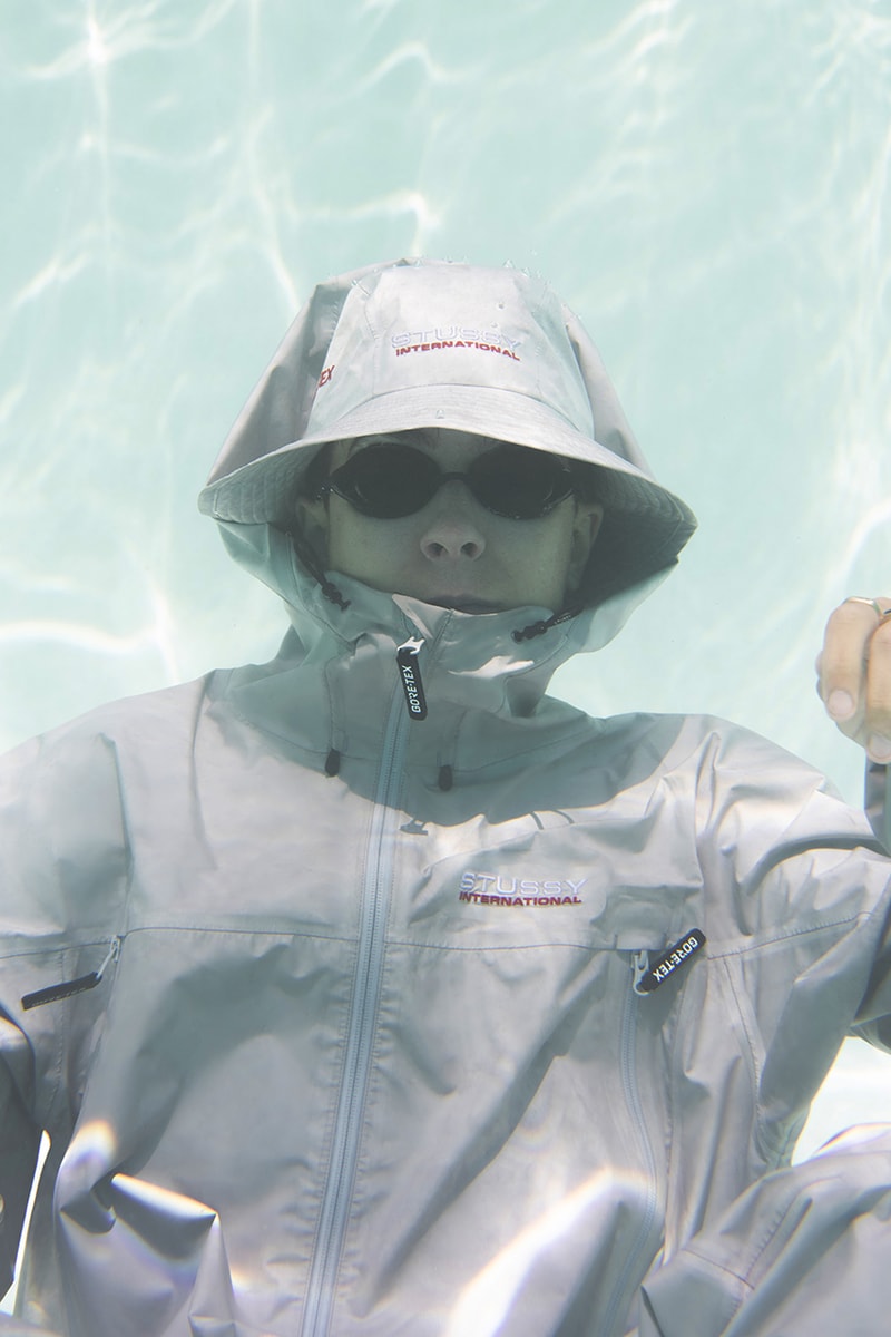 stussy gore-tex fall capsule collaboration shell jacket pants bucket hat waterproof release info 