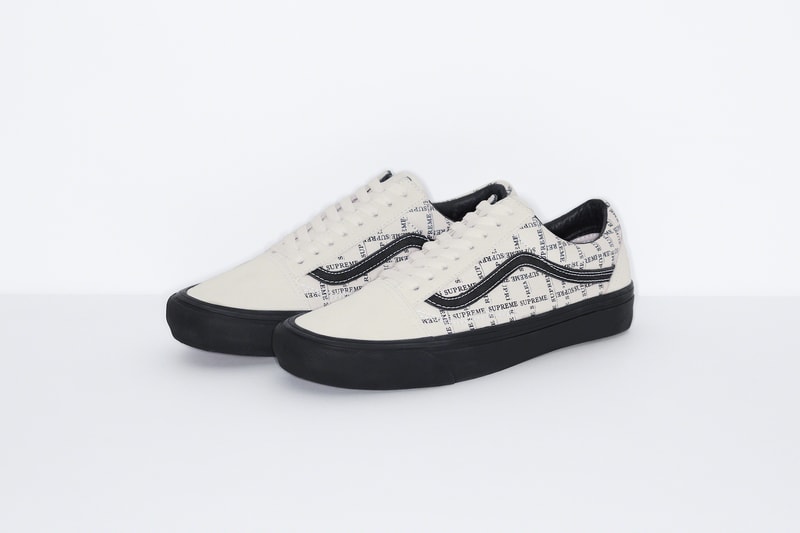 supreme vans collaboration half cab old skool pro sneakers white blue black shoes footwear sneakerhead